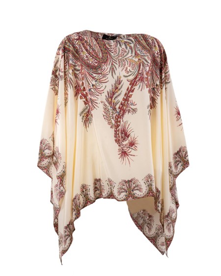Shop ETRO  Poncho: Etro poncho in seta con stampa piazzata.
Vestibilità morbida.
Scollo a barca.
Maniche ampie.
Composizione: 100% seta.
Made in Italy.. WRJA0027 AKB20-X0801